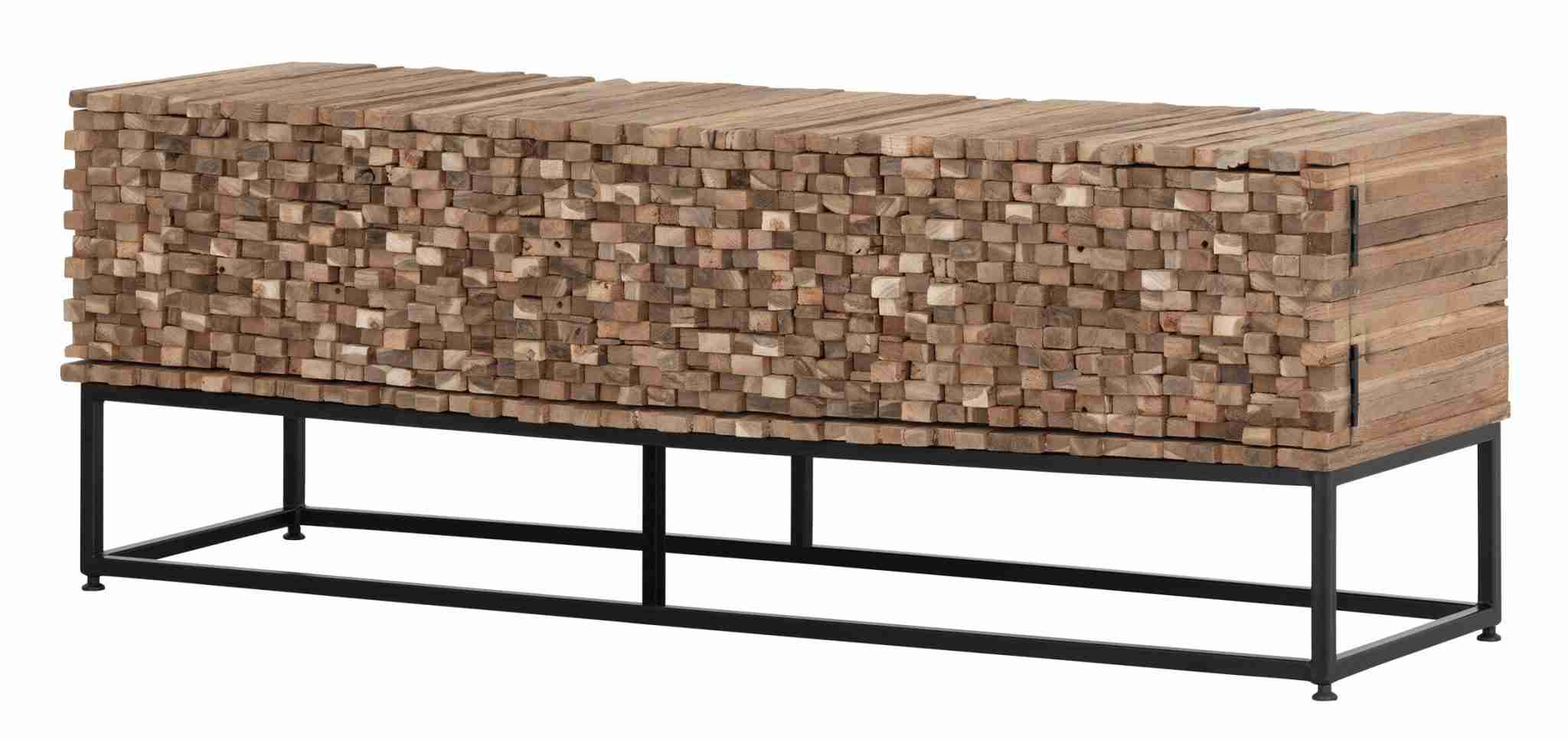 MUST Living TV-meubel Sticks Teakhout, 145cm - Bruin