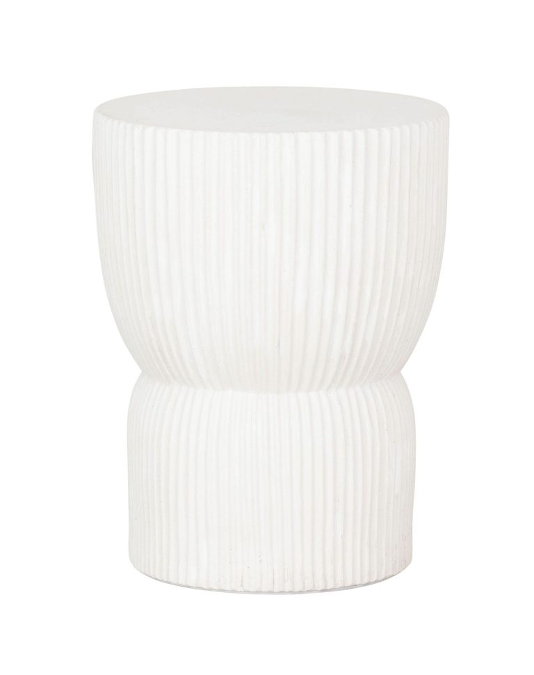 MUST Living Krukje Fluted Cement, 30cm - Wit