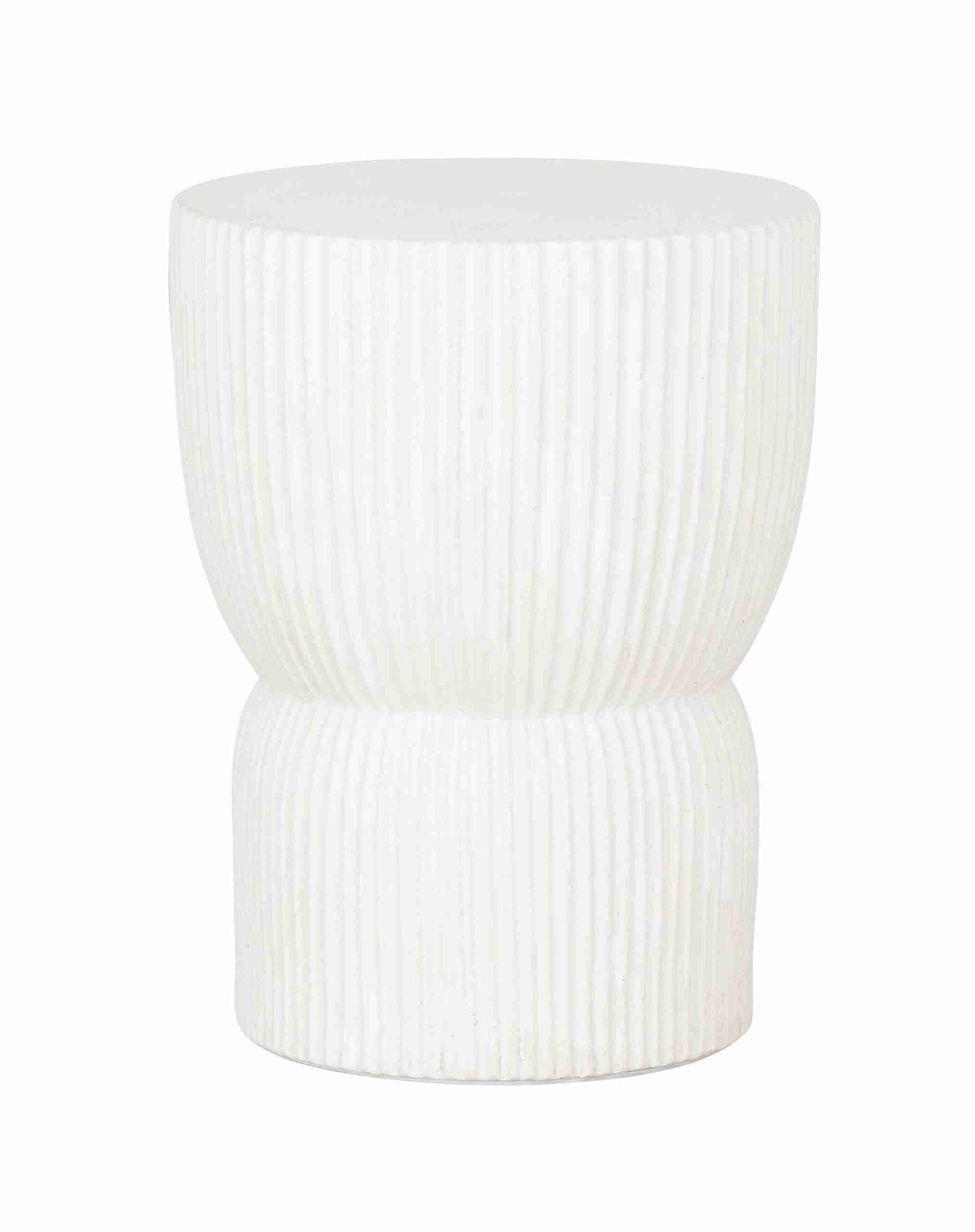 MUST Living Krukje Fluted Cement, 30cm - Wit