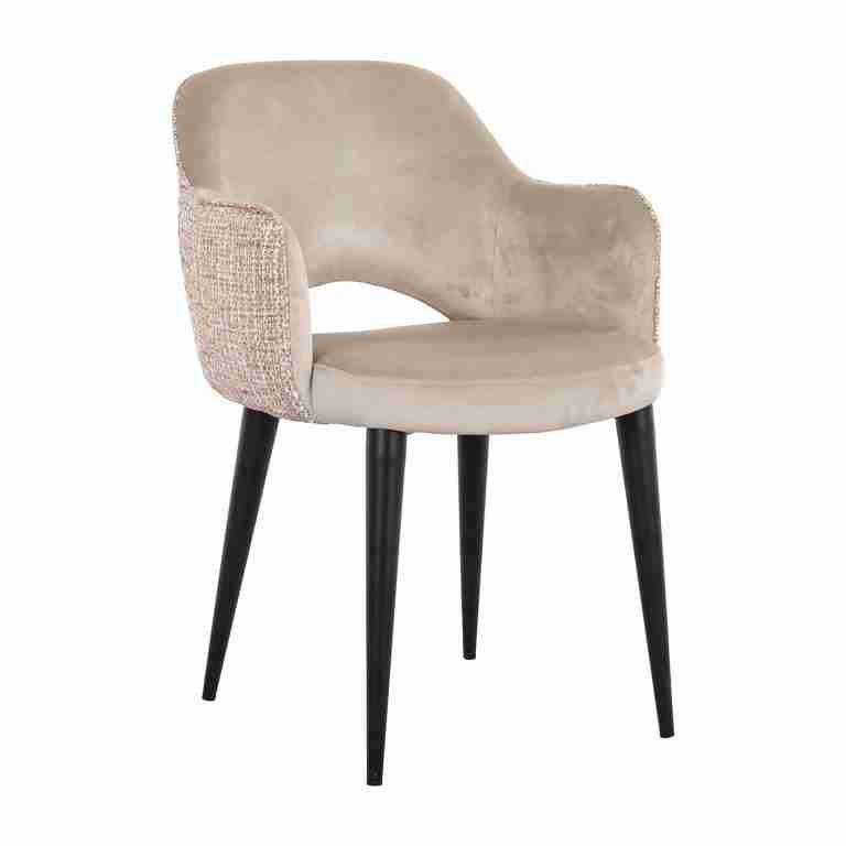 Richmond Eetkamerstoel Giovanna Velvet en stof - Khaki/Rose