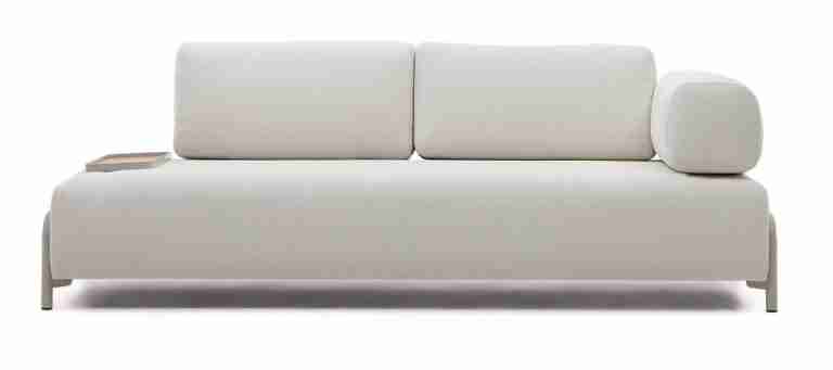 Kave Home 3-zits Bank Compo Met blad links, Chenille - Beige