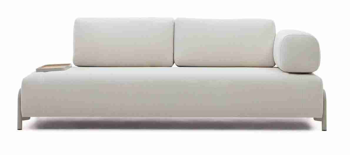 Kave Home 3-zits Bank Compo Met blad links, Chenille - Beige