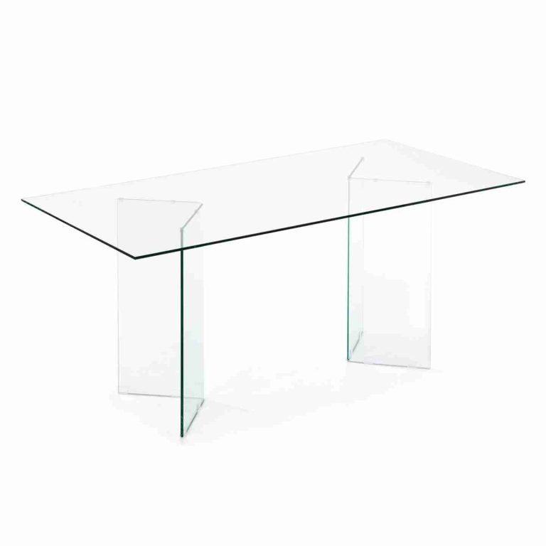 Kave Home Glazen Eettafel Burano, 200 x 90cm - Transparant