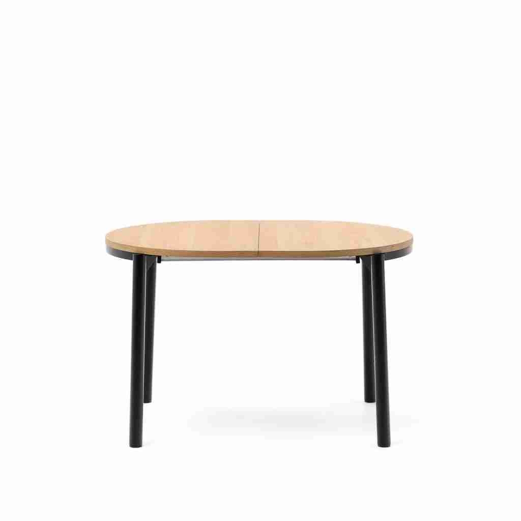 Kave Home Uitschuifbare Ovale Eettafel Montuiri 120-200 x 90cm - Naturel/Zwart - Ovaal