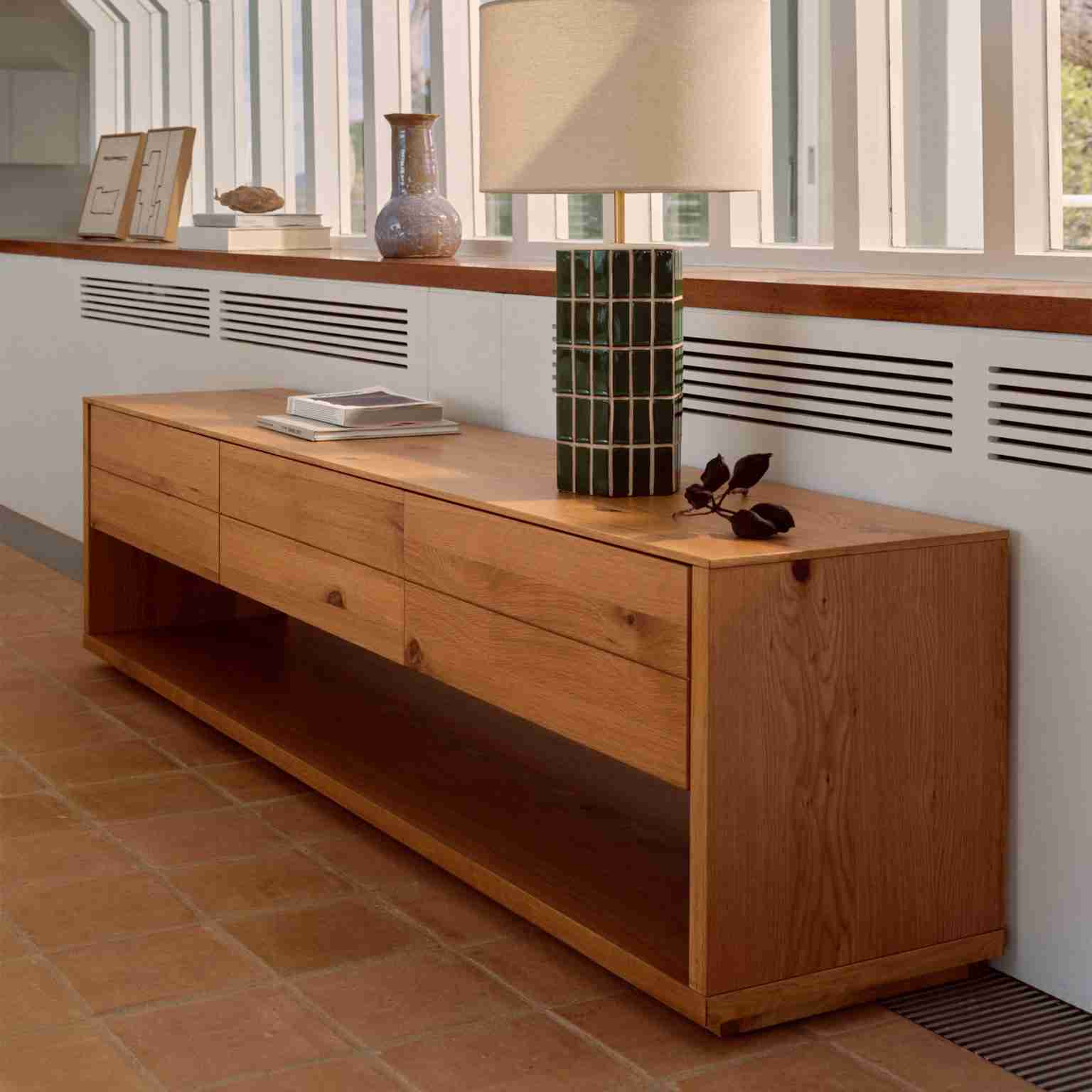 Kave Home TV-meubel Alguema Eiken, 200cm - Bruin