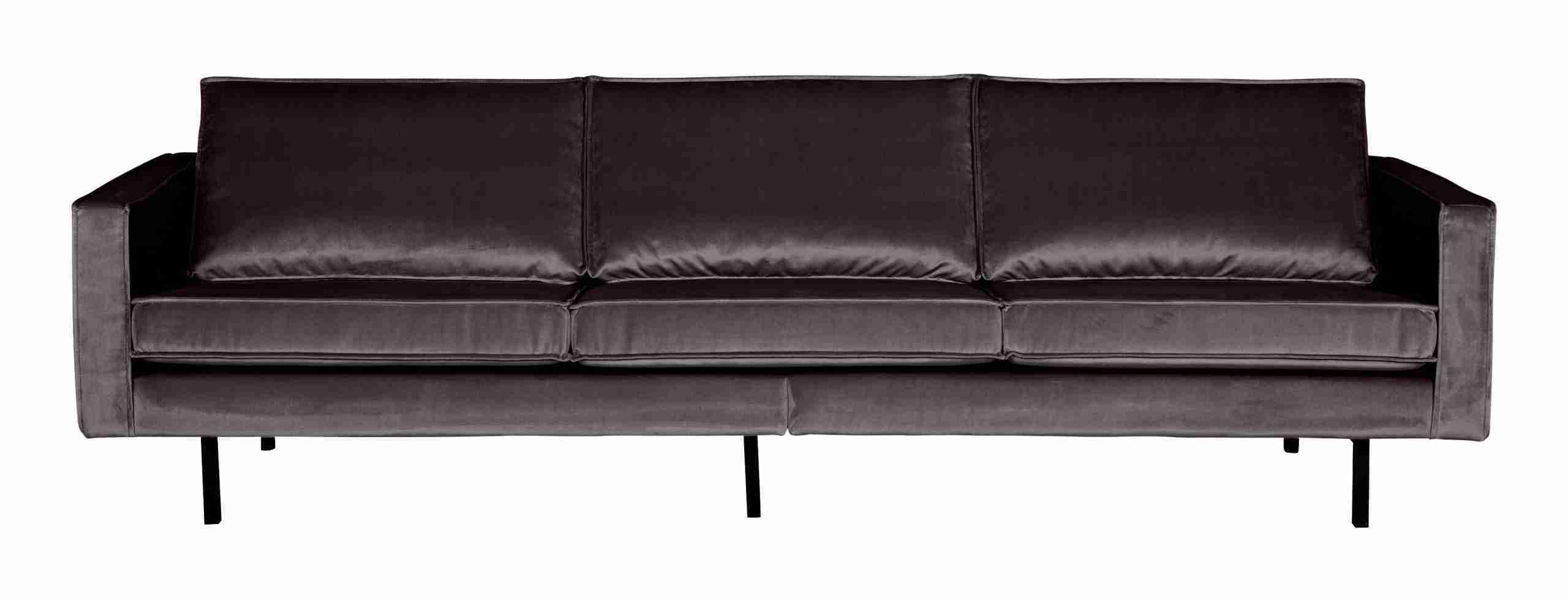 WOOOD Bank 3-zits Rodeo Velvet - Antraciet - BePureHome