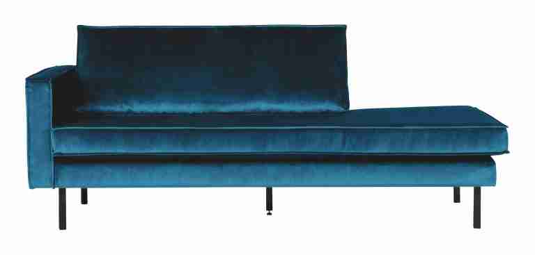 WOOOD Daybed Rodeo Links, Velvet - Blauw - BePureHome