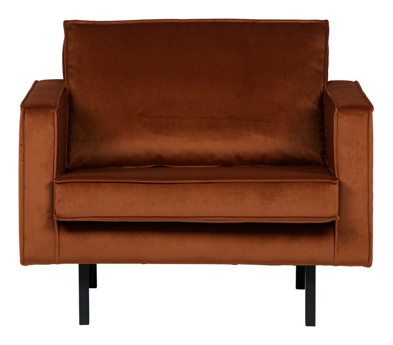WOOOD Fauteuil Rodeo - Roest - Velvet - BePureHome