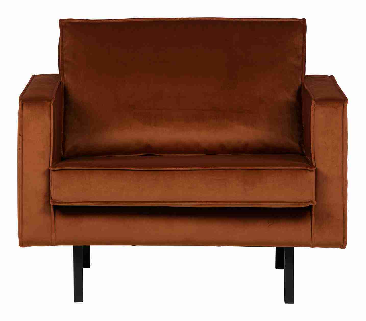 WOOOD Fauteuil Rodeo - Roest - Velvet - BePureHome