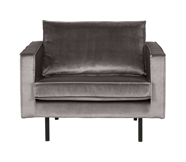 WOOOD Fauteuil Rodeo Velours - Taupe - Velvet - BePureHome