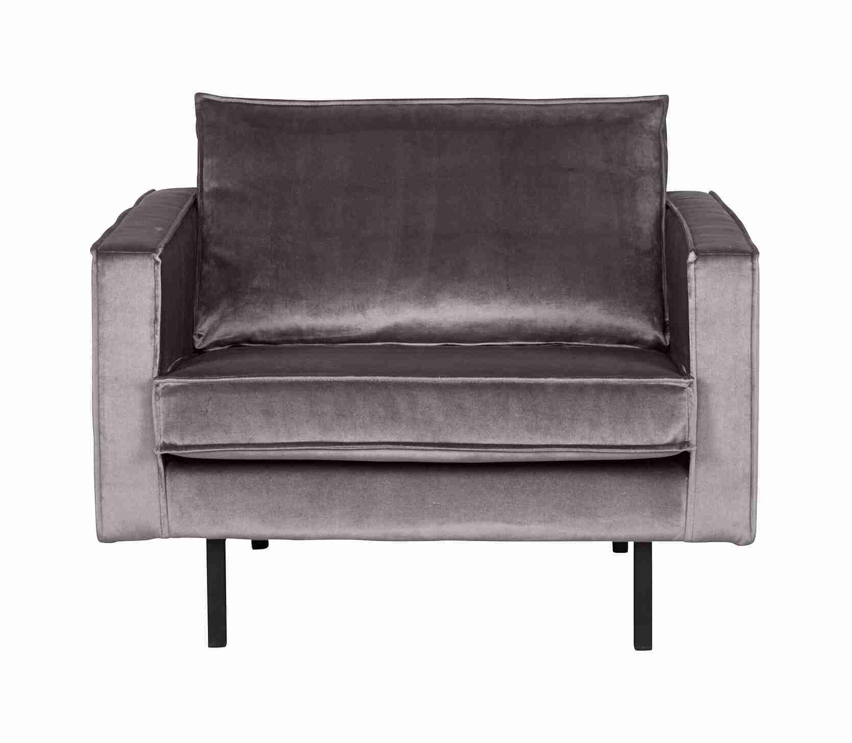WOOOD Fauteuil Rodeo Velours - Taupe - Velvet - BePureHome