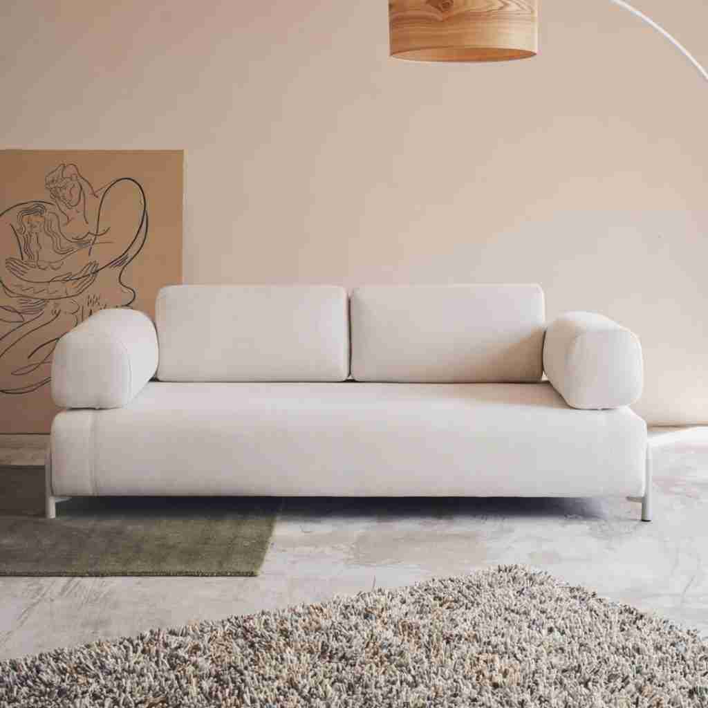 Kave Home 3-zits Bank Compo Chenille, Met armleuning - Beige