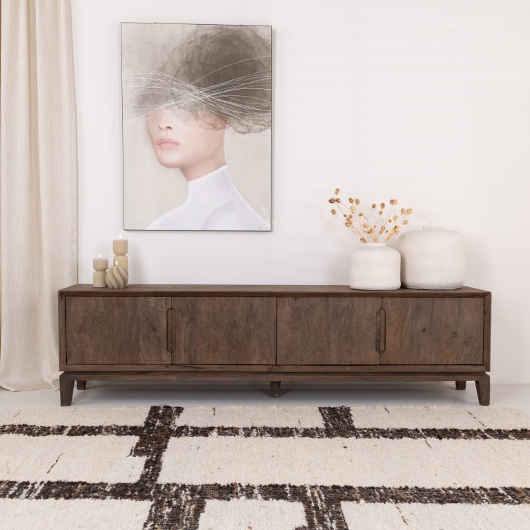 Livingfurn TV-meubel Cortez Mangohout, 210cm - Bruin