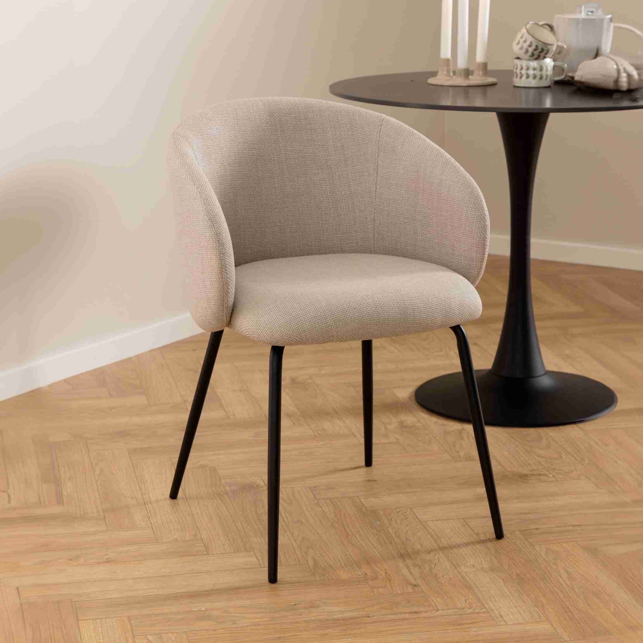 Bendt Eetkamerstoel Cristi Structuurstof - Beige