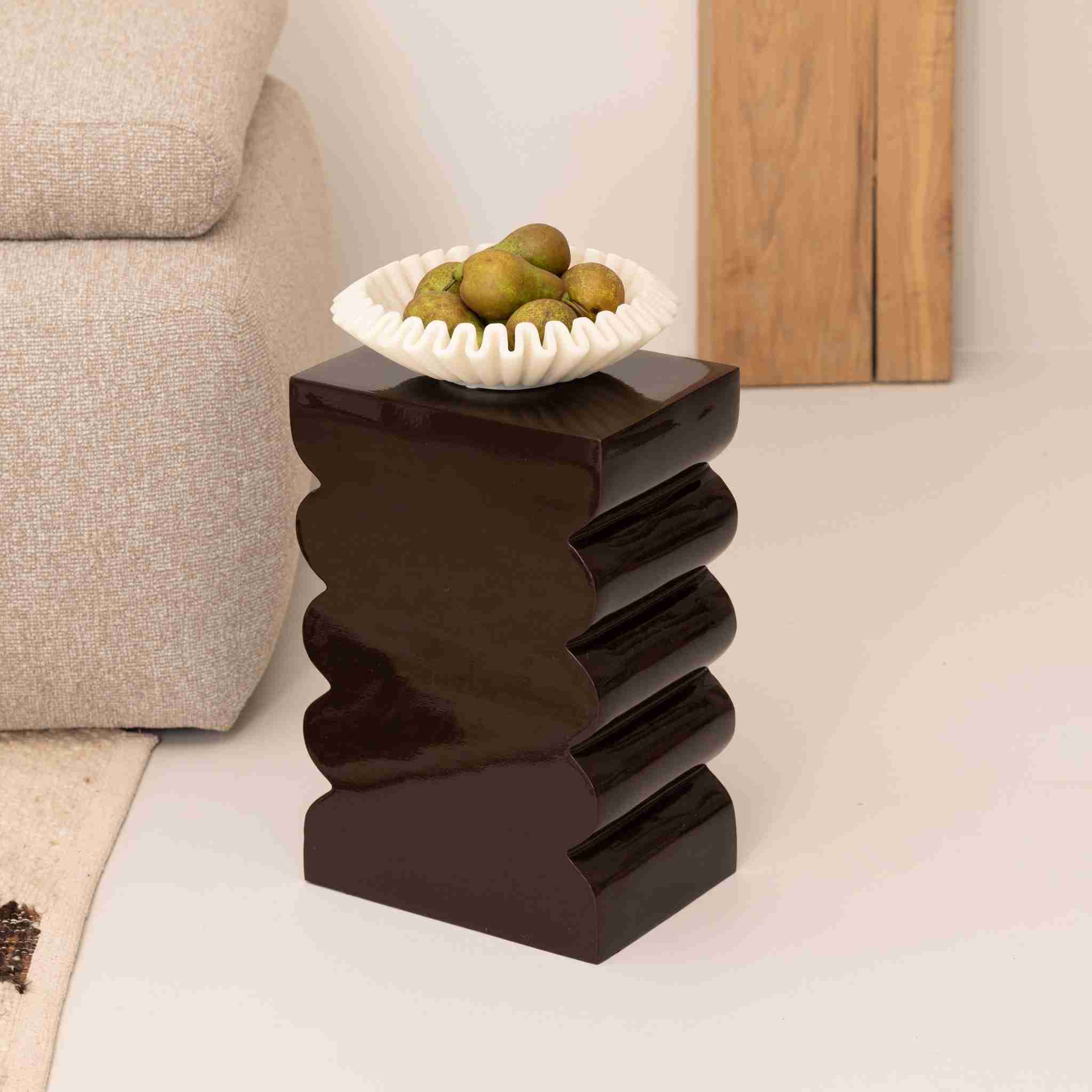 Zuiver Krukje/Bijzettafel Curves 30 x 21cm - Bruin