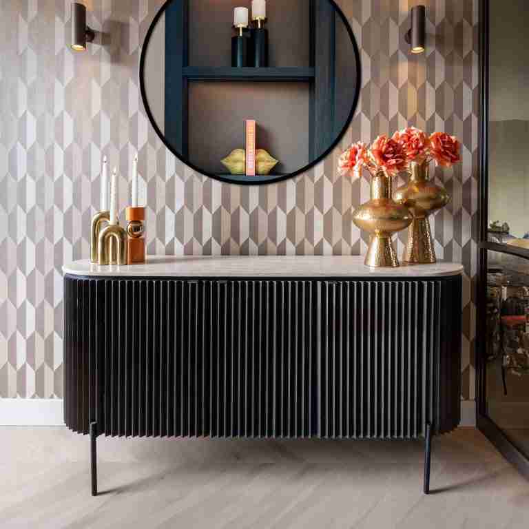 Richmond Dressoir Hampton Travertin 160cm - Dark Brown
