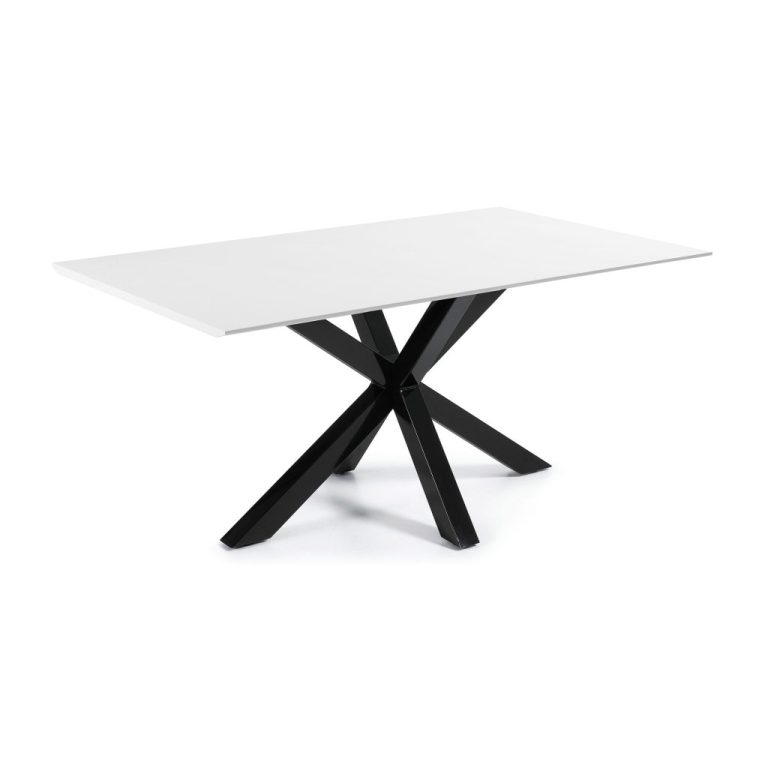 Kave Home Eettafel Argo zwart / wit gelakt, 160 x 90cm