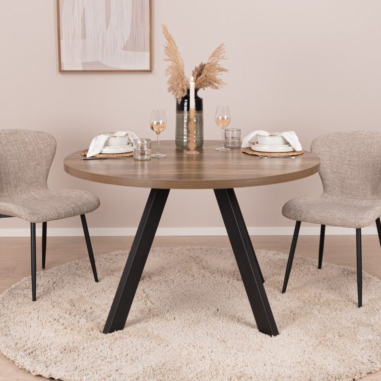 Sohome Uitschuifbare Ronde/Ovale Eettafel Lias Eikenlook, 120-210 x 75cm - Naturel