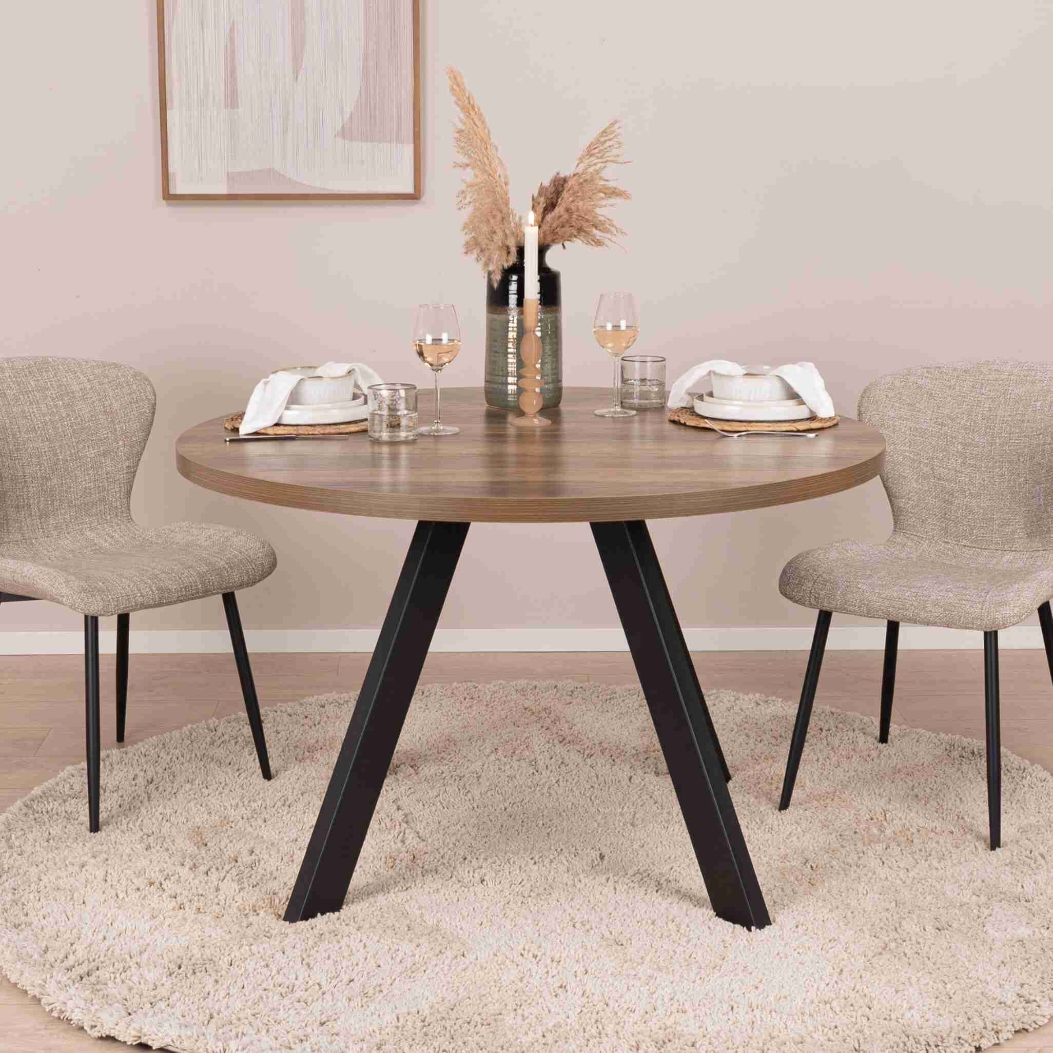 Sohome Uitschuifbare Ronde/Ovale Eettafel Lias Eikenlook, 120-210 x 75cm - Naturel