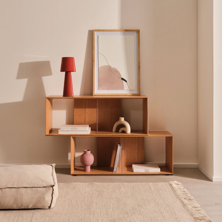 Kave Home Modulair Wandrek Litto Eiken, 76 x 101 cm - Naturel
