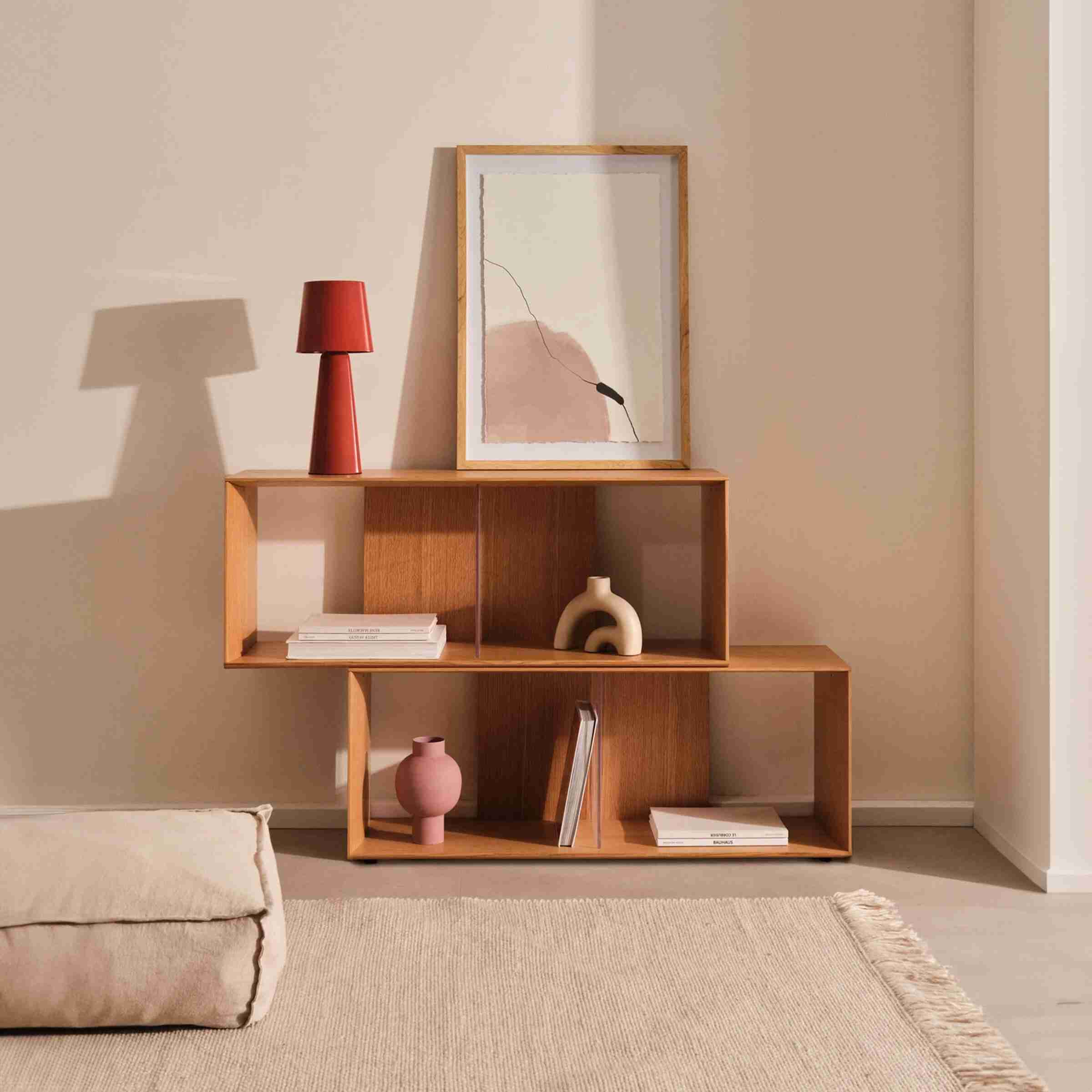 Kave Home Modulair Wandrek Litto Eiken, 76 x 101 cm - Naturel