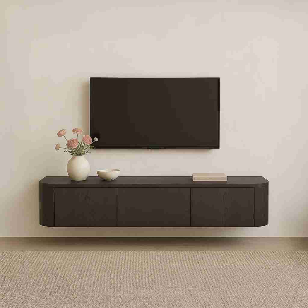 Livingfurn Zwevend TV-meubel Novero Eiken, 180cm - Espresso
