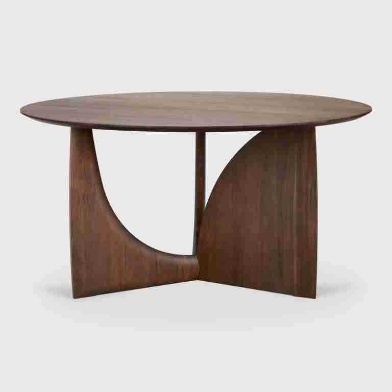 Ethnicraft Ronde Eettafel Geometric Gevernist Teakhout, 150cm - Bruin