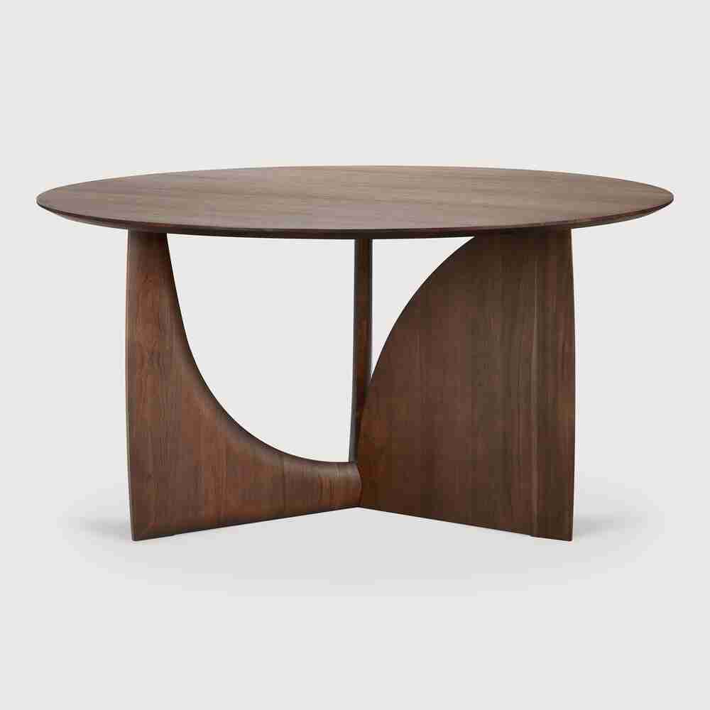 Ethnicraft Ronde Eettafel Geometric Gevernist Teakhout, 150cm - Bruin