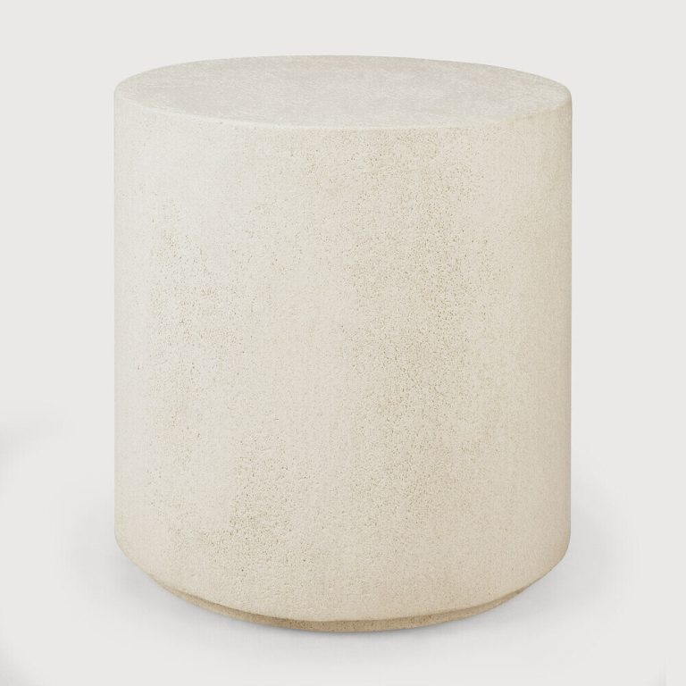 Ethnicraft Ronde Bijzettafel Elements Microcement, 40cm - Off White