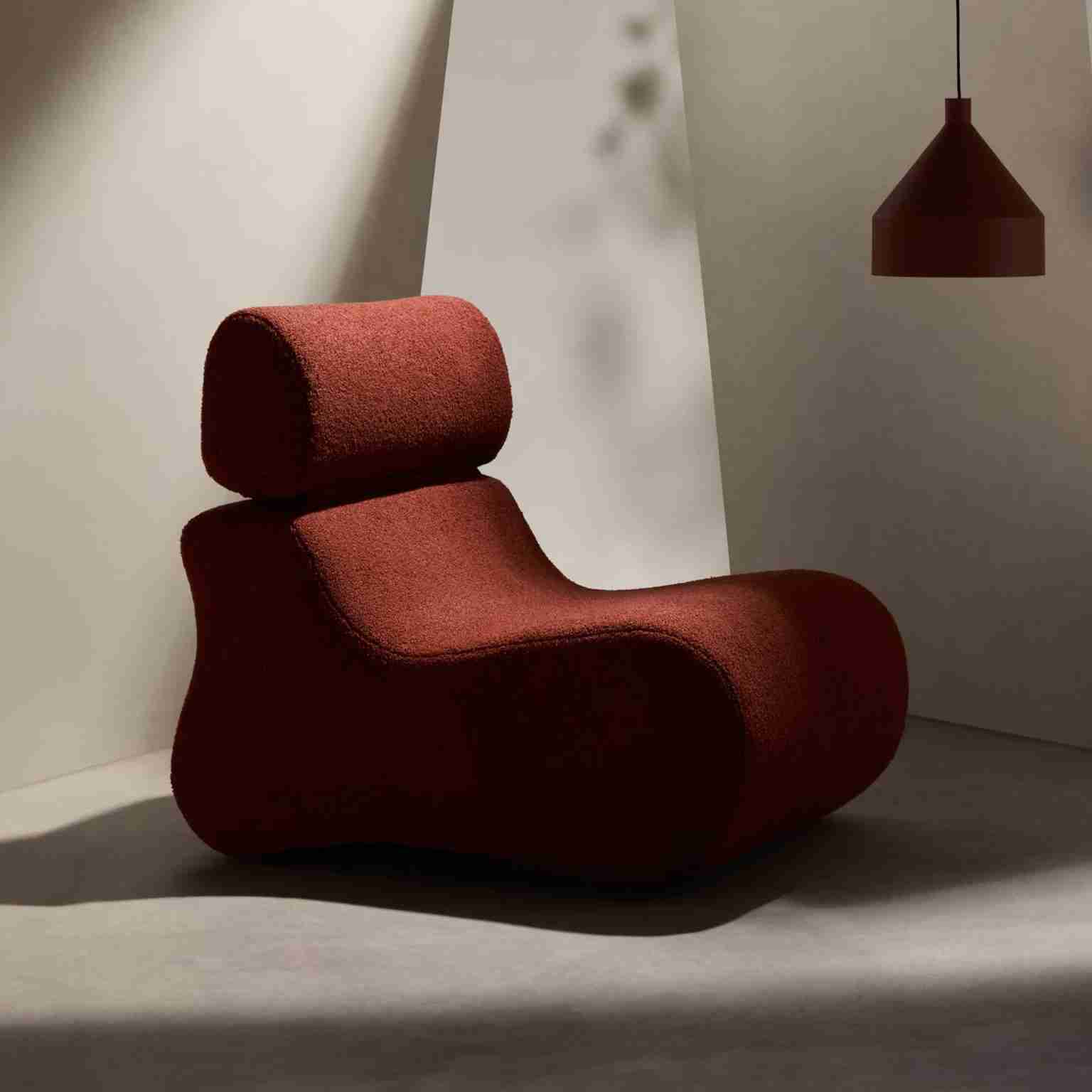 Kave Home Fauteuil Club Bouclé - Terracotta