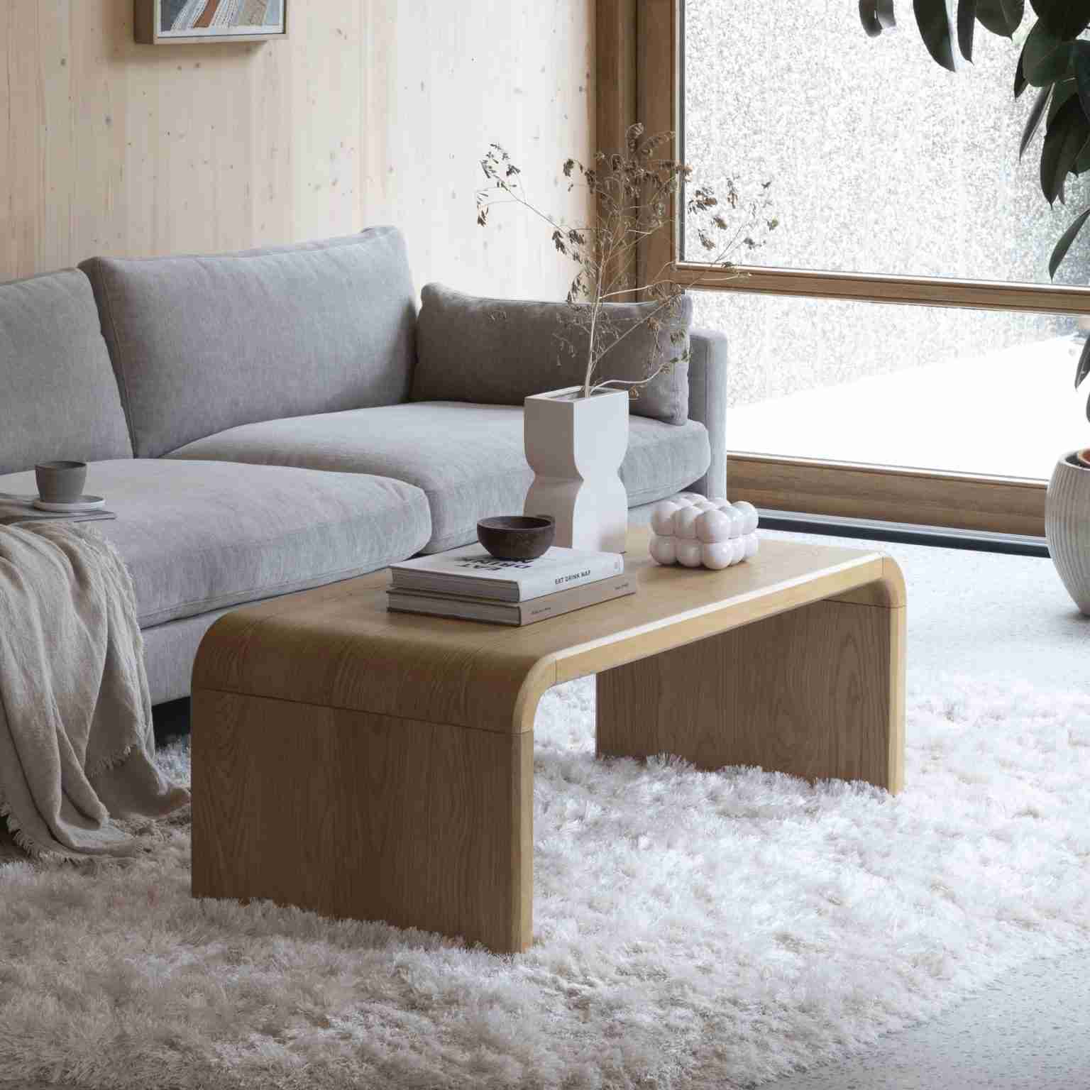 Zuiver Salontafel Brave Eiken en rubberhout, 120 x 60cm - Naturel