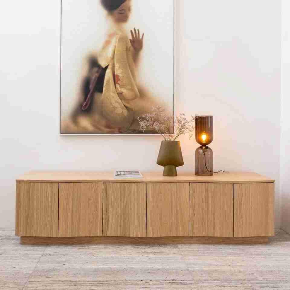 WOOOD TV-meubel Zuma Eikenhout, 200cm - Bruin - Japandi - Exclusive