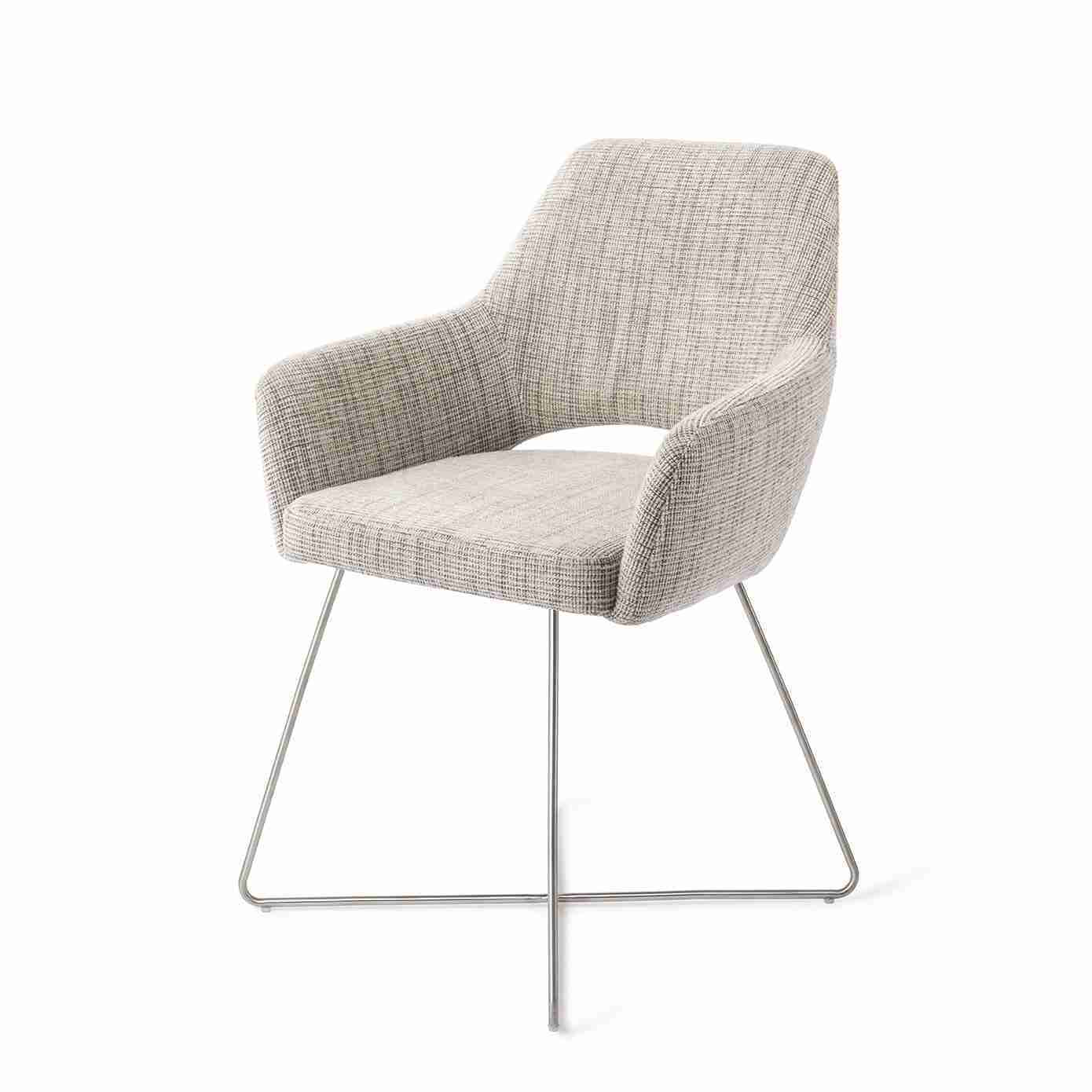 Jesper Home Eetkamerstoel 'Yanai' Cross Steel, kleur Caramel Grid