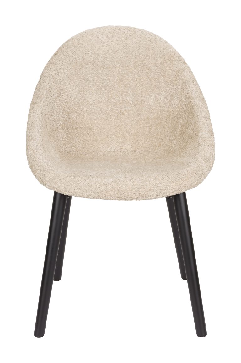 Dutchbone Eetkamerstoel 'Fenna' Bouclé, kleur Beige