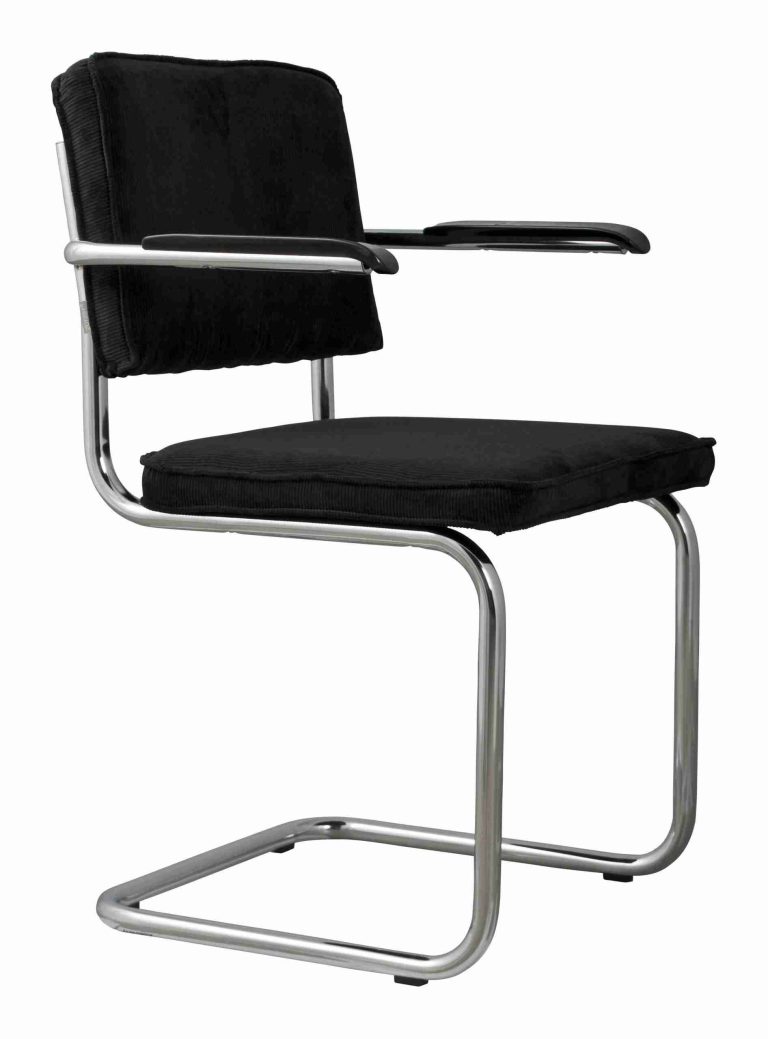 Zuiver Eetkamerstoel 'Ridge' Ribstof, kleur Zwart