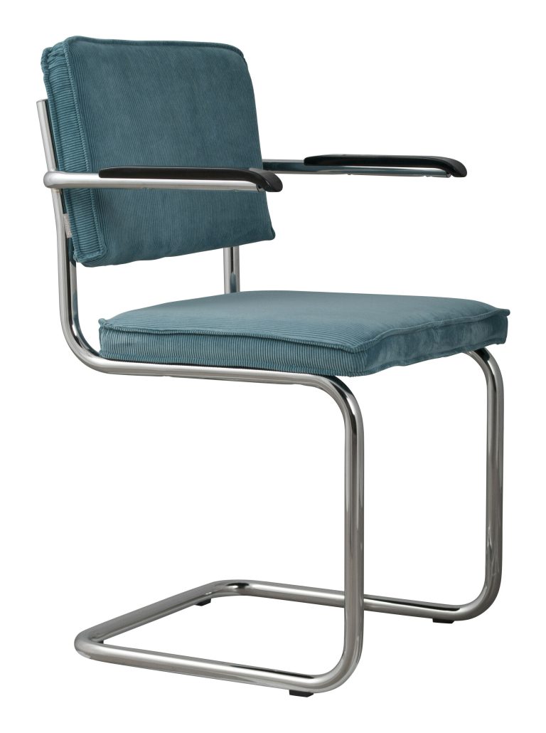 Zuiver Eetkamerstoel 'Ridge' Ribstof, kleur Blauw