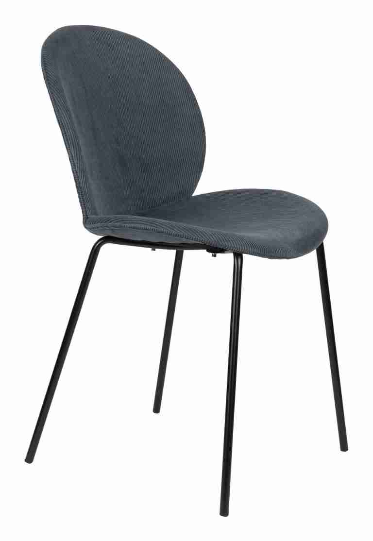 Zuiver Eetkamerstoel 'Bonnet' Ribstof, kleur Blauw