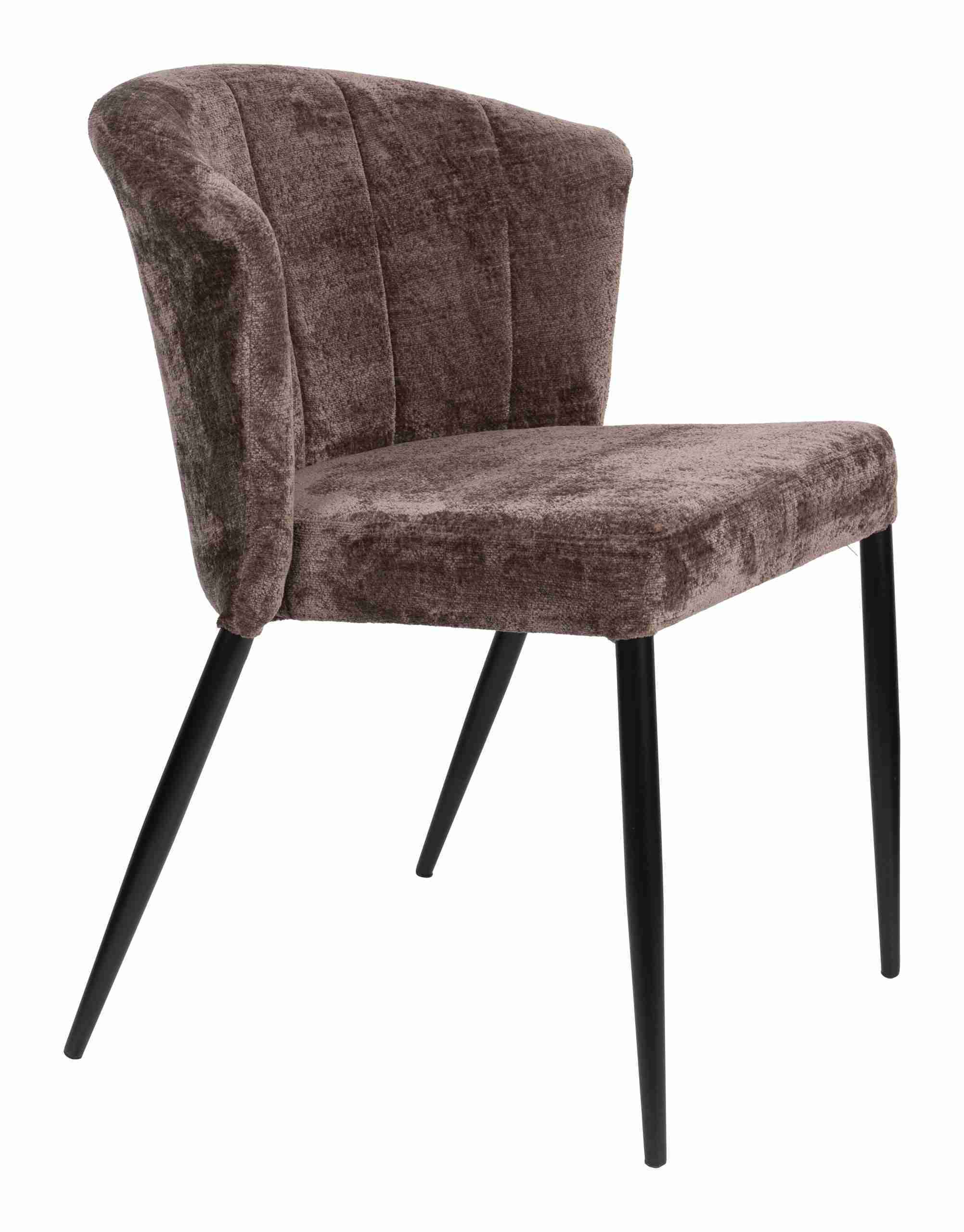 Dutchbone Eetkamerstoel 'Georgia' Chenille, kleur Paars