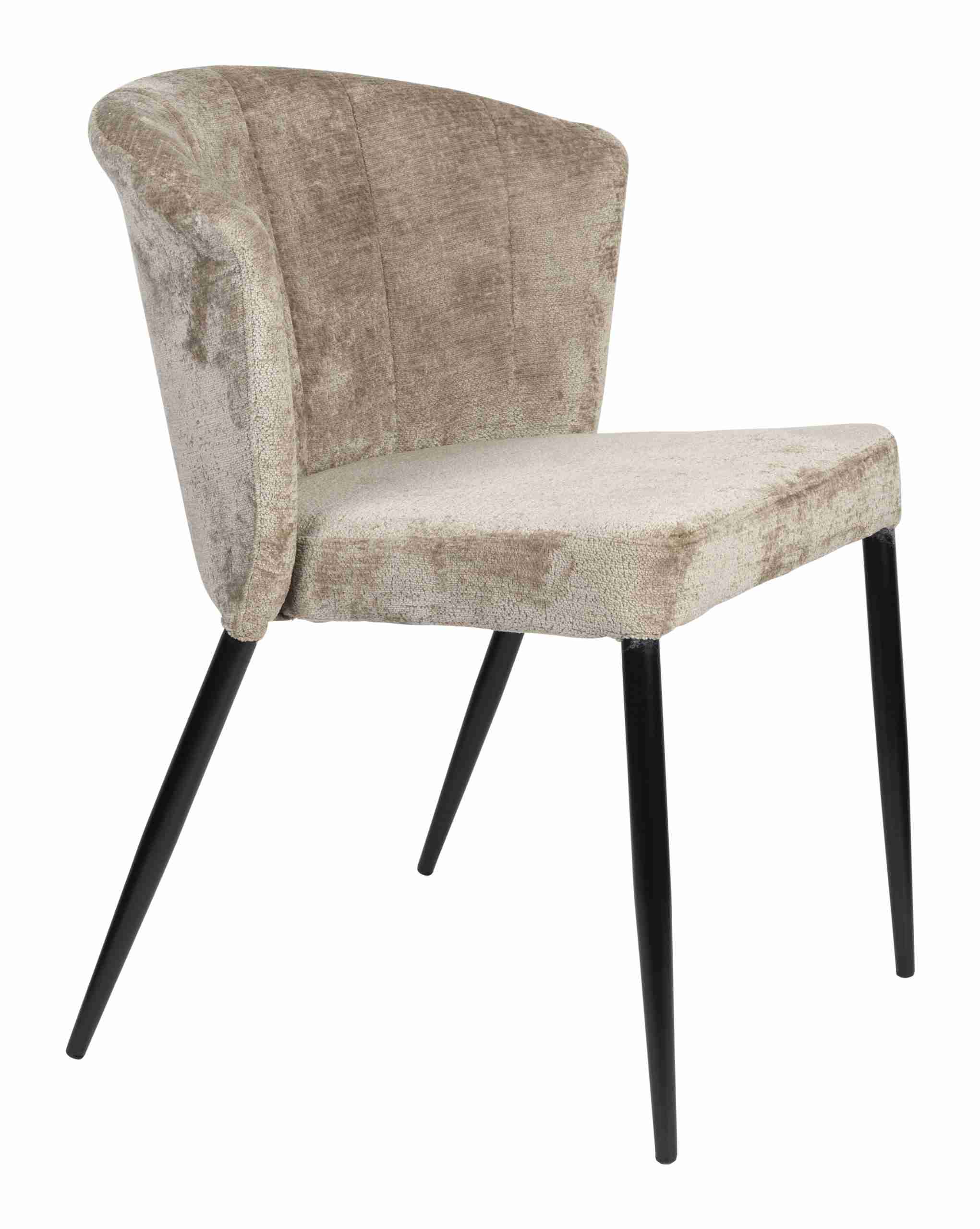 Dutchbone Eetkamerstoel 'Georgia' Chenille, kleur Beige