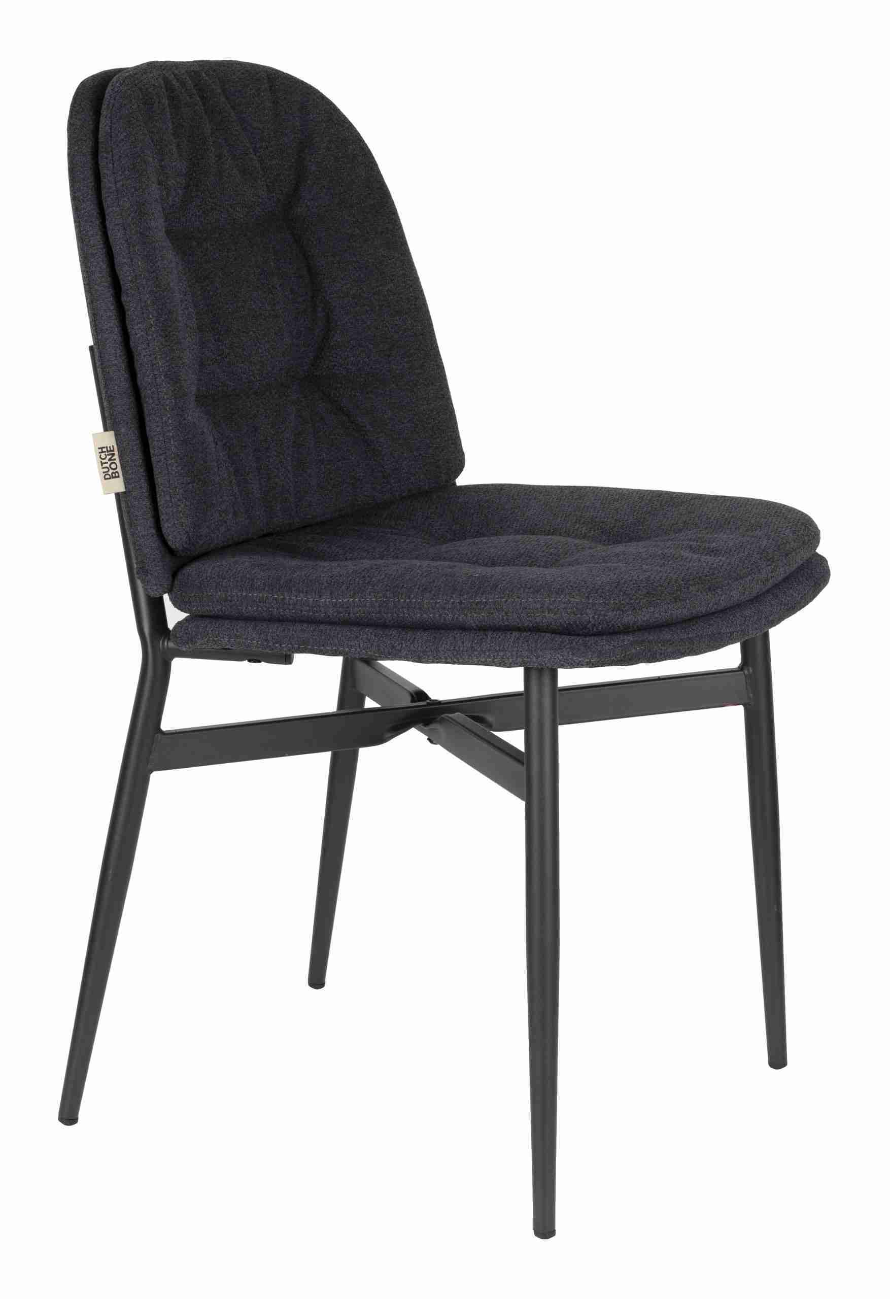 Dutchbone Eetkamerstoel 'Jade' kleur Donkerblauw