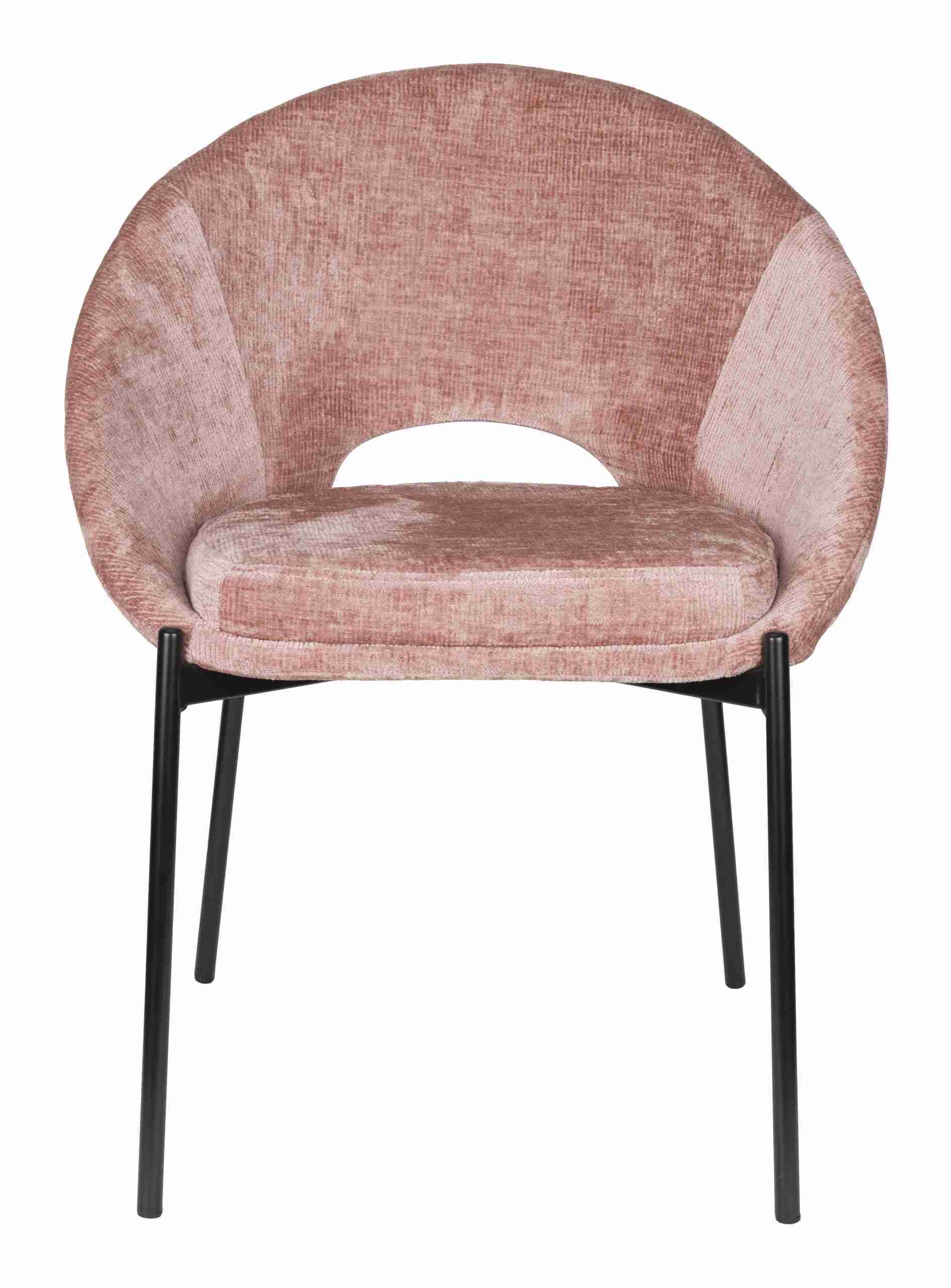 ZILT Eetkamerstoel 'Danon' Chenille, kleur Oud Roze