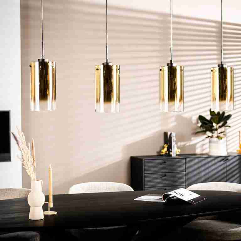 BASE Hanglamp 'Annabelle' 4-lamps, kleur Goud