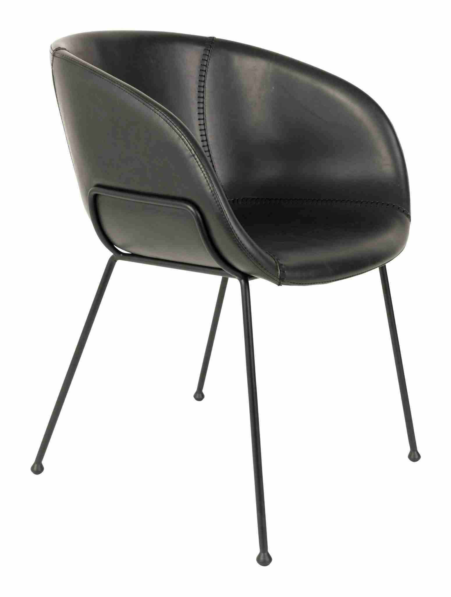 Zuiver Eetkamerstoel 'Feston' PU leer, kleur Zwart