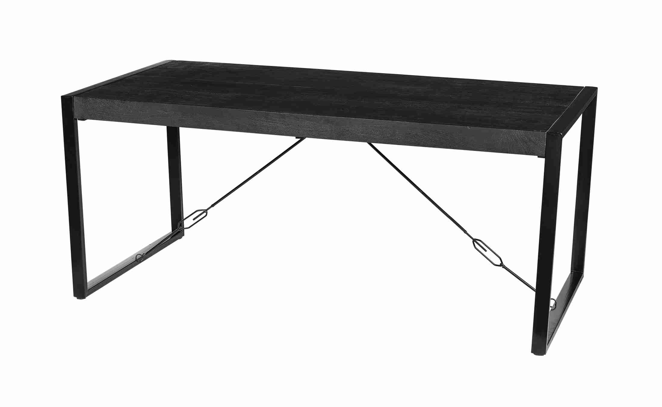 Livingfurn Eettafel 'Norris' Mangohout en staal, 140 x 80cm
