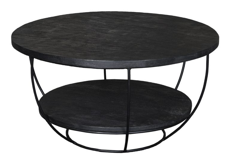 Livingfurn Salontafel 'Norris' Mangohout en staal, 65cm