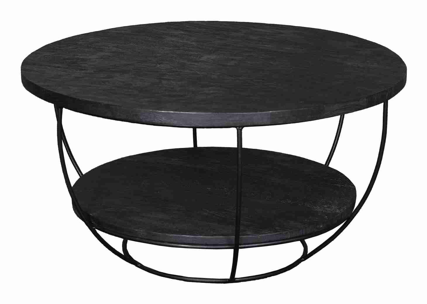 Livingfurn Salontafel 'Norris' Mangohout en staal, 65cm