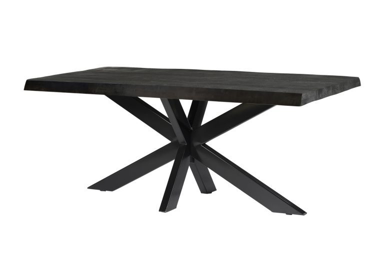 Livingfurn Eettafel 'Norris Spider' Mangohout en staal, 220 x 100cm