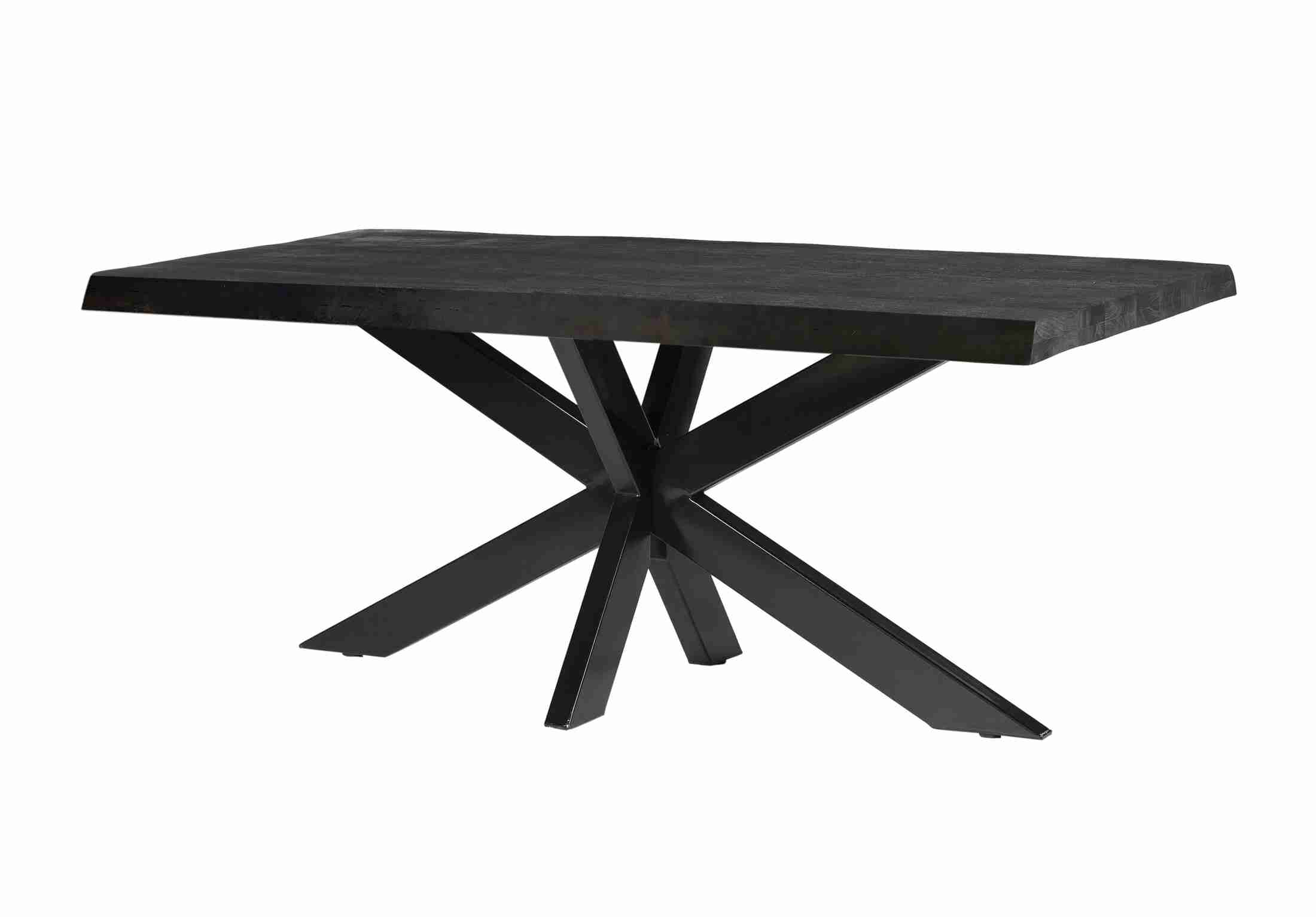 Livingfurn Eettafel 'Norris Spider' Mangohout en staal, 220 x 100cm