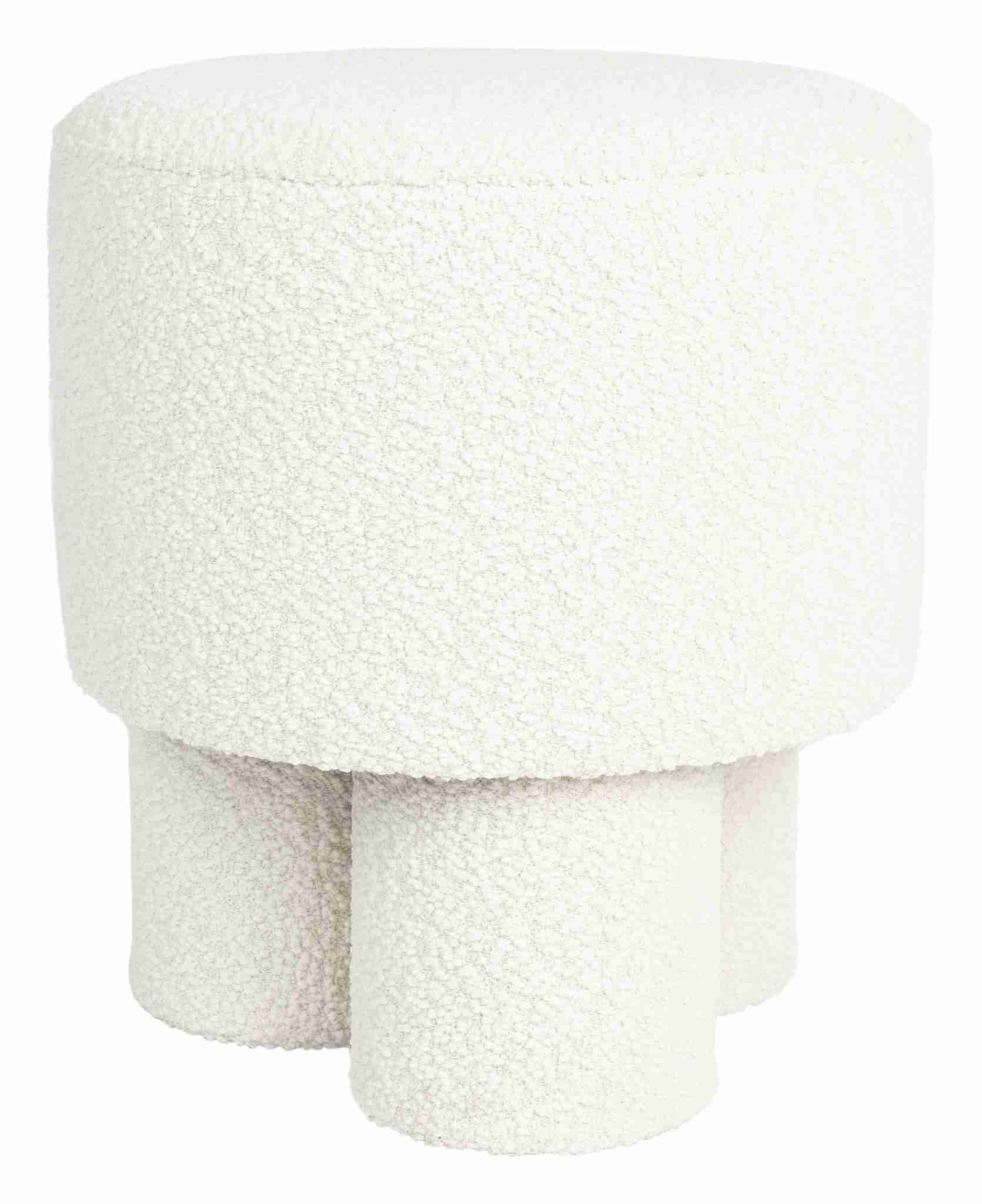 ZILT Kruk 'Lonetta' Bouclé, kleur Wit