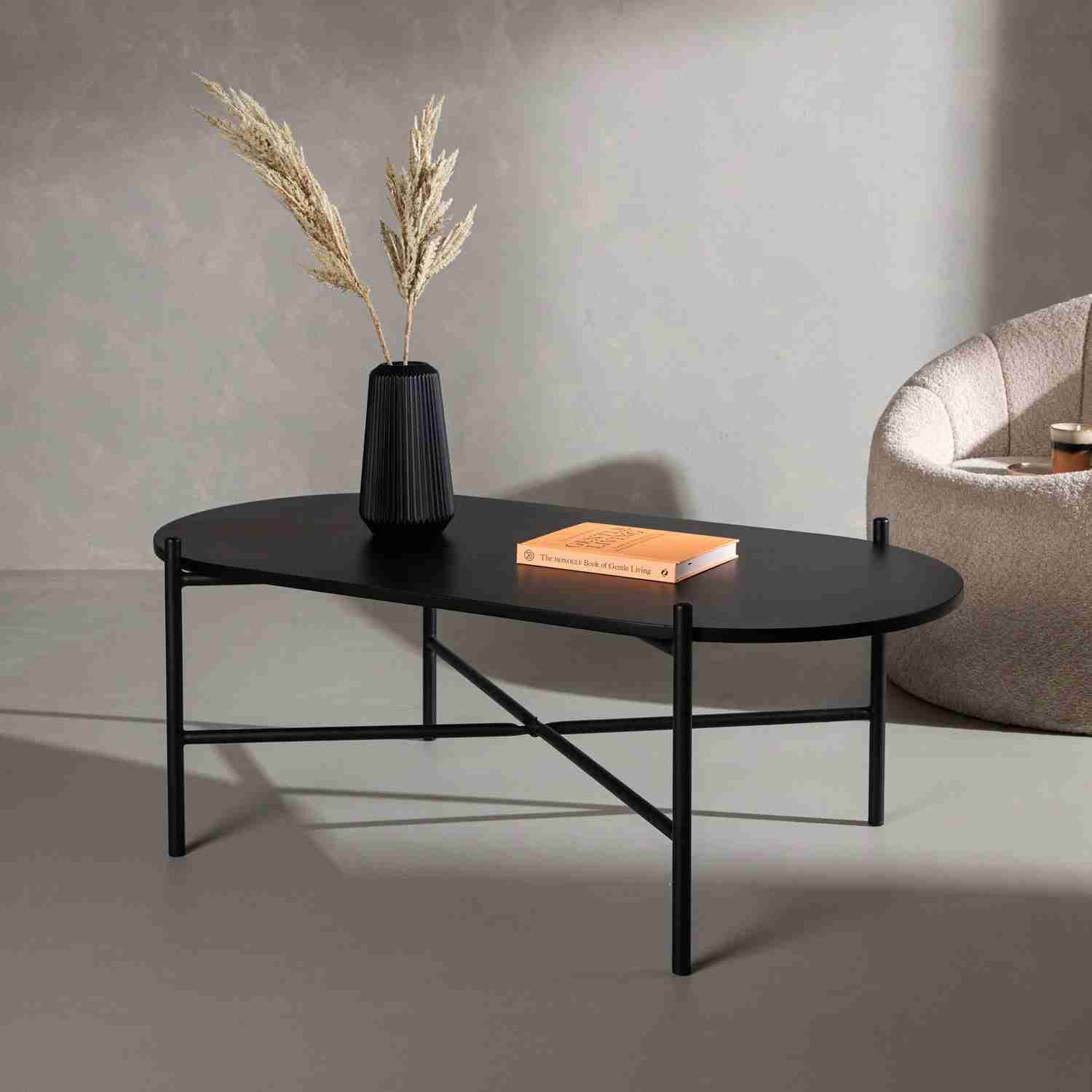 Nohr Ovale Salontafel 'Tieshia' 120 x 60cm, kleur Zwart